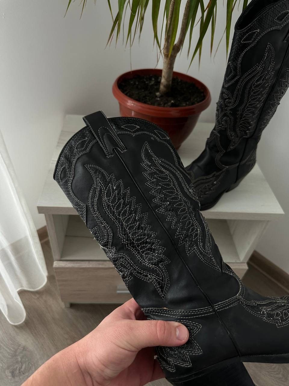 Cowboy Equipment × Vintage Vintage Cowboy Western Black Boots Size US 7 / IT 37 - 7 Thumbnail