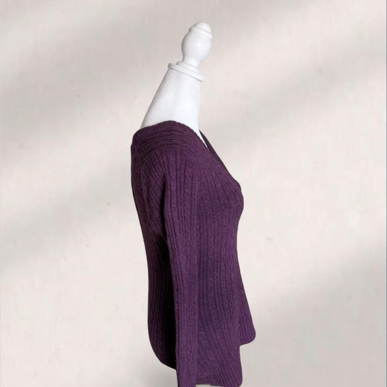 American Eagle Outfitters Y2K American Eagle purple cable knit sweater Size LG Size L / US 10 / IT 46 - 4 Thumbnail