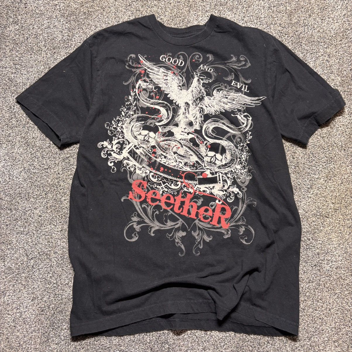 Next Level Apparel Vintage Y2K Seether “Good and Evil” Tee Size US L / EU 52-54 / 3 - 1 Thumbnail