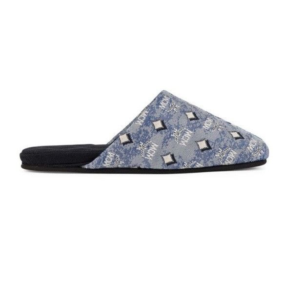 MCM MCM Vintage Monogram Print Slippers Blue S/M Size US 7 / EU 40 - 1 Thumbnail