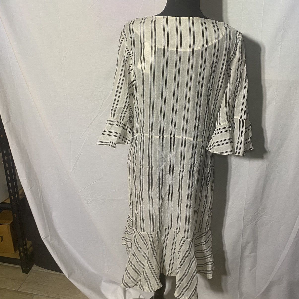 Other ELSE Capri Summer Dress Striped Button Front L MSRP$300+ Size L / US 10 / IT 46 - 3 Thumbnail