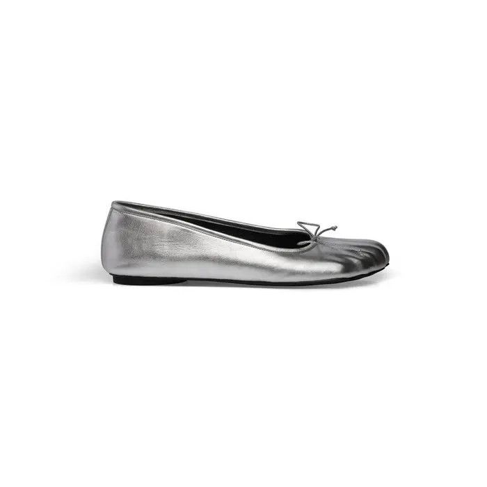 Balenciaga o1in1g0326 Anatomic Ballerinas Metallized in Silver Size US 8 / IT 38 - 1 Thumbnail