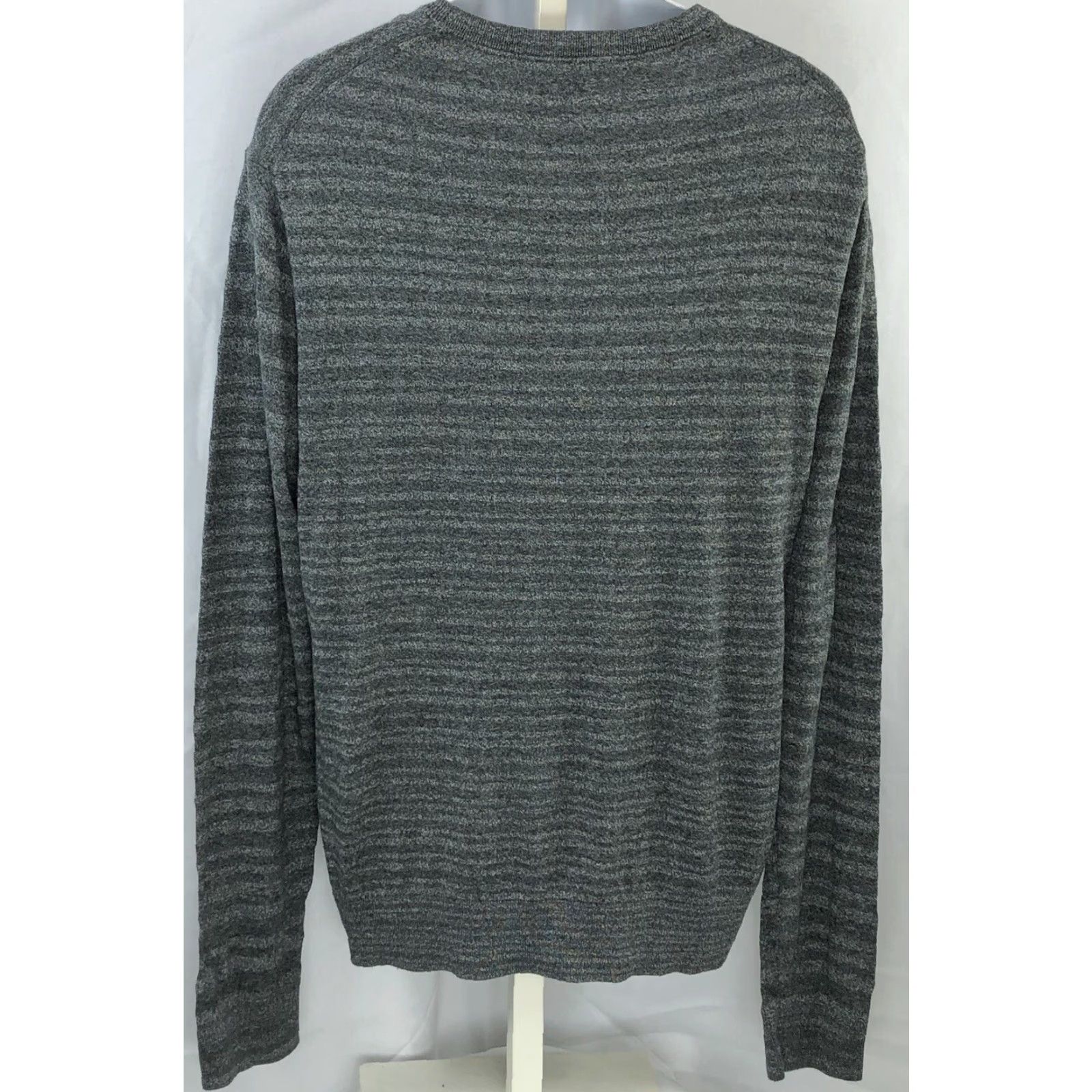 Michael Kors Michael Kors Women's XL Gray Stripe Cotton Knit Sweater Pullover Long Sleeve Crew Neck, Classic City Preppy Size US XL / EU 56 / 4 - 3 Thumbnail