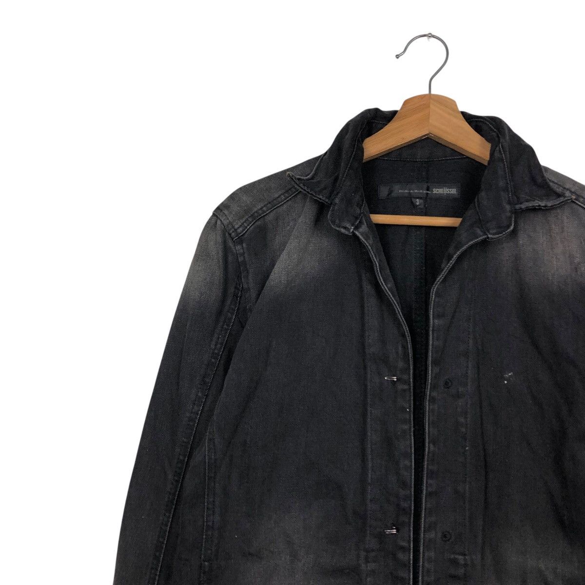 Japanese Brand 📌Schlussel Biker Denim Jacket Iconic Black Issey Miyake Size US M / EU 48-50 / 2 - 8 Thumbnail
