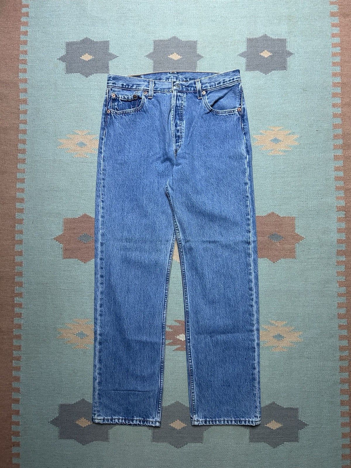 Vintage 90s Levi’s 501 0193 jeans straight leg button fly USA 32x31 Size US 32 / EU 48 - 4 Thumbnail