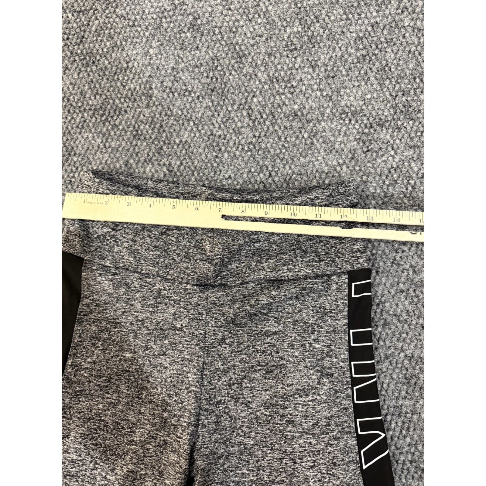 Logo 7 Leggings Womens Large Gray Side Lace Up Cutout Logo Panel Athletic Yoga Pants Size 36" / US 14 / IT 50 - 3 Thumbnail
