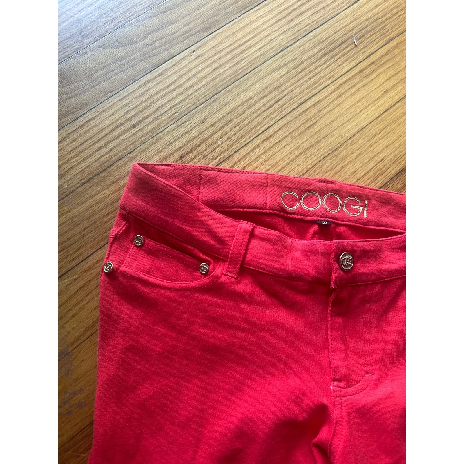 Coogi Coogi Red Stretch Skinny Jeans Gold Hardware – Women’s 7/8 Size 30" / US 8 / IT 44 - 2 Thumbnail