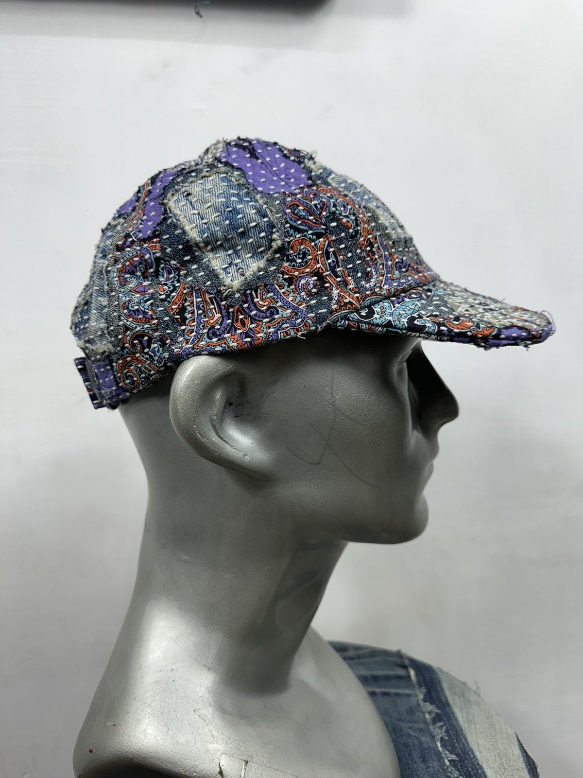 Handmade Custom Made Distressed Paisley Boro Patchwork hats Size ONE SIZE - 1 Thumbnail