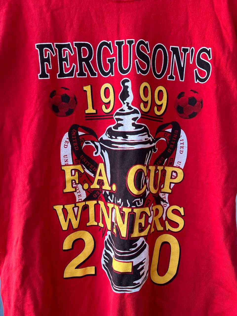 Vintage 1998/99 MANCHESTER UNITED TRIPLE DOUBLES FERGUSON’S T SHIRT Size US L / EU 52-54 / 3 - 3 Thumbnail