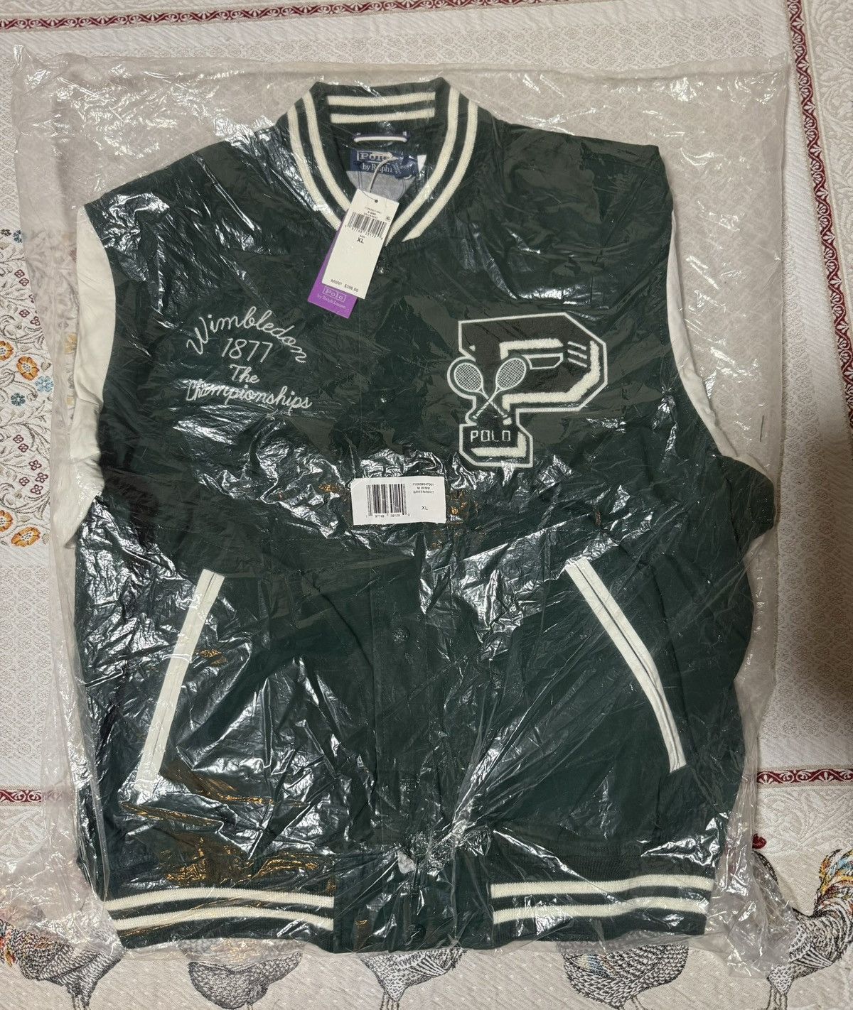 Polo Ralph Lauren Polo Ralph Lauren Tennis Varisty Wimbledon Letterman Jacket Size US XL / EU 56 / 4 - 8 Thumbnail