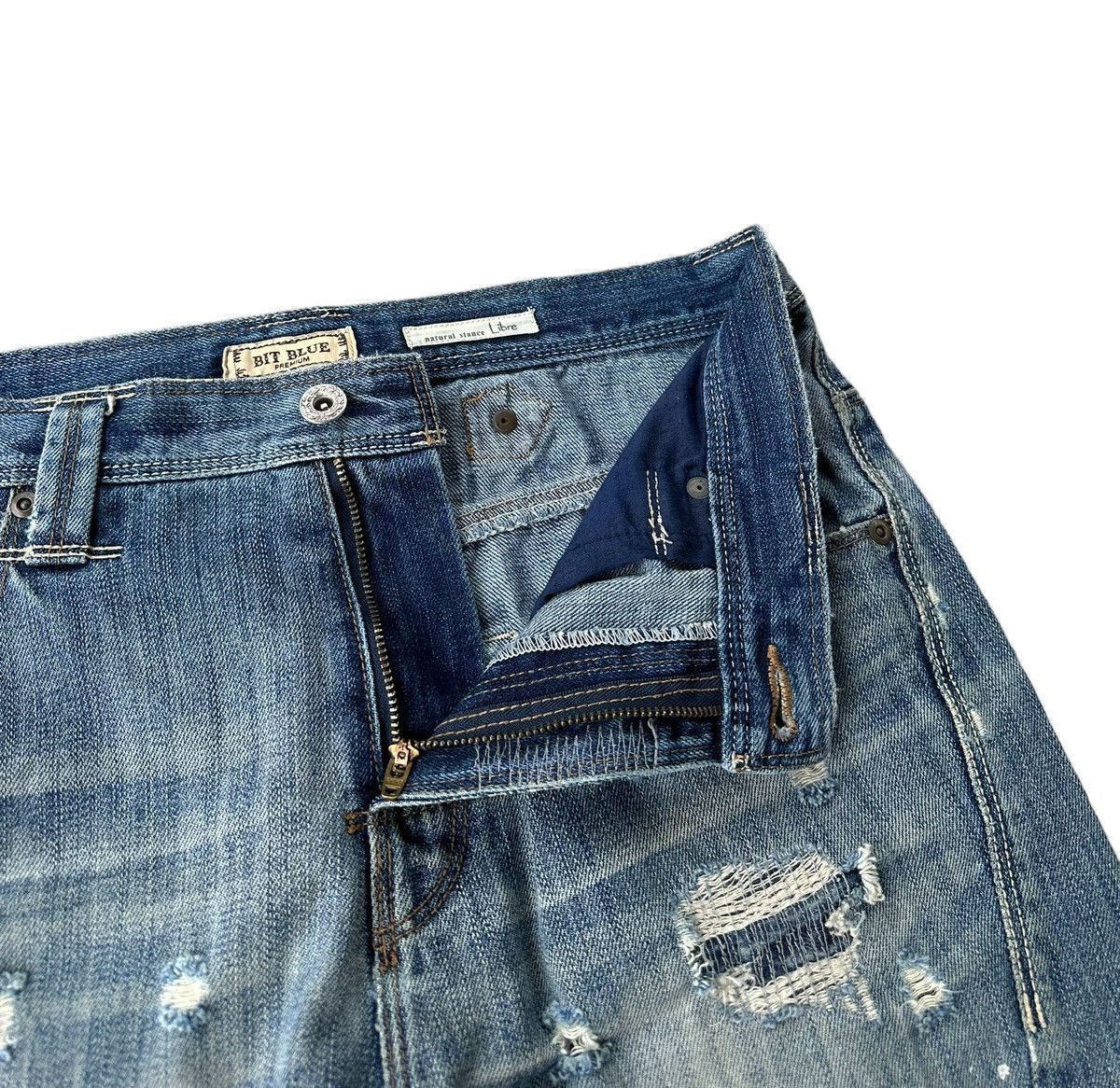 Japanese Brand Bite blue flared denim jeans Size US 30 / EU 46 - 2 Thumbnail