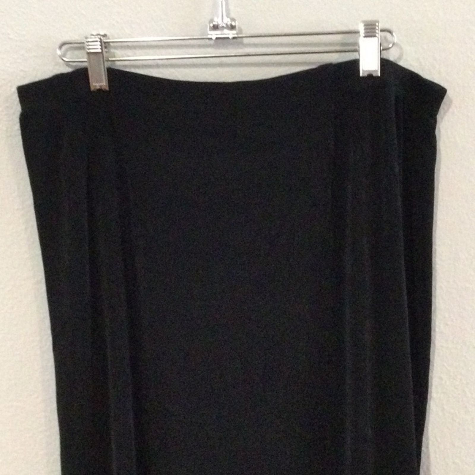 Chicos Chico's Travelers Black Elastic Waist Straight Skirt 3/XL/16 Size 38" / US 16 / IT 52 - 3 Thumbnail