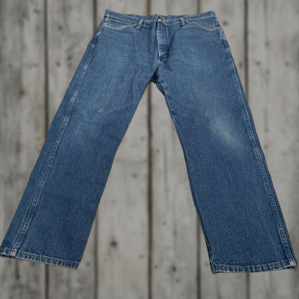 Wrangler Wrangler Jeans Mens 38x29 Blue Denim 13MWZ Straight Leg Regular Fit Cowboy Western 5-Pocket Denim Zip Button Logo Classic Vintage No N/A Size US 38 / EU 54 - 1 Thumbnail