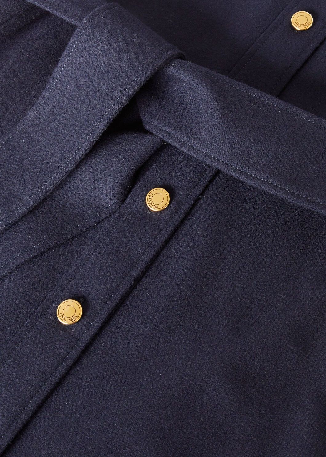 Loro Piana o1srvl11e0825 FAO4078 Noa Roundneck Shirt Dress in Blue Size L / US 10 / IT 46 - 7 Thumbnail