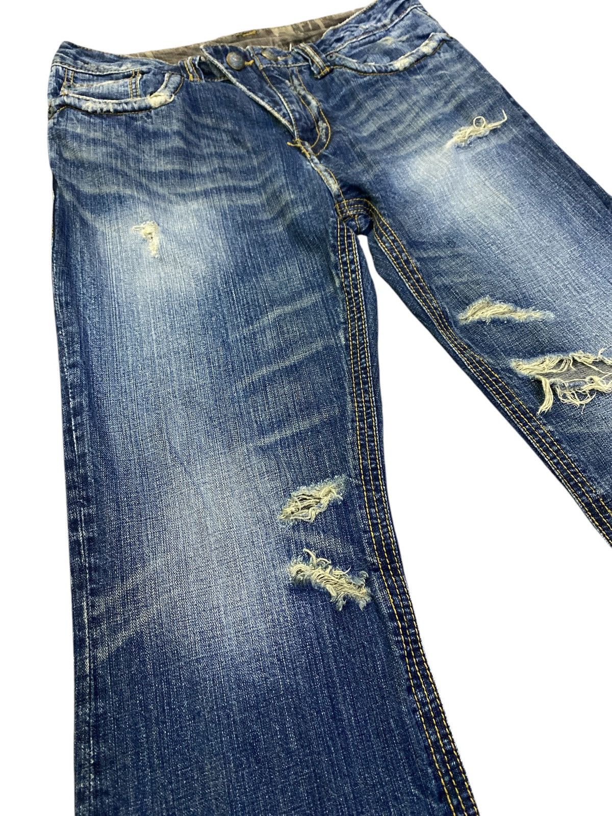 Hysteric Glamour × If Six Was Nine × Japanese Brand Flared Jeans by Trim Co Ltd Distressed Denim Size US 34 / EU 50 - 5 Thumbnail