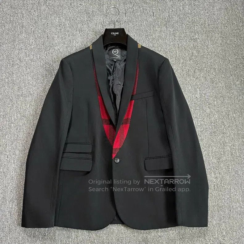 Alexander McQueen Alexander Mcqueen Black stitched collar suit Size 50R - 1 Thumbnail