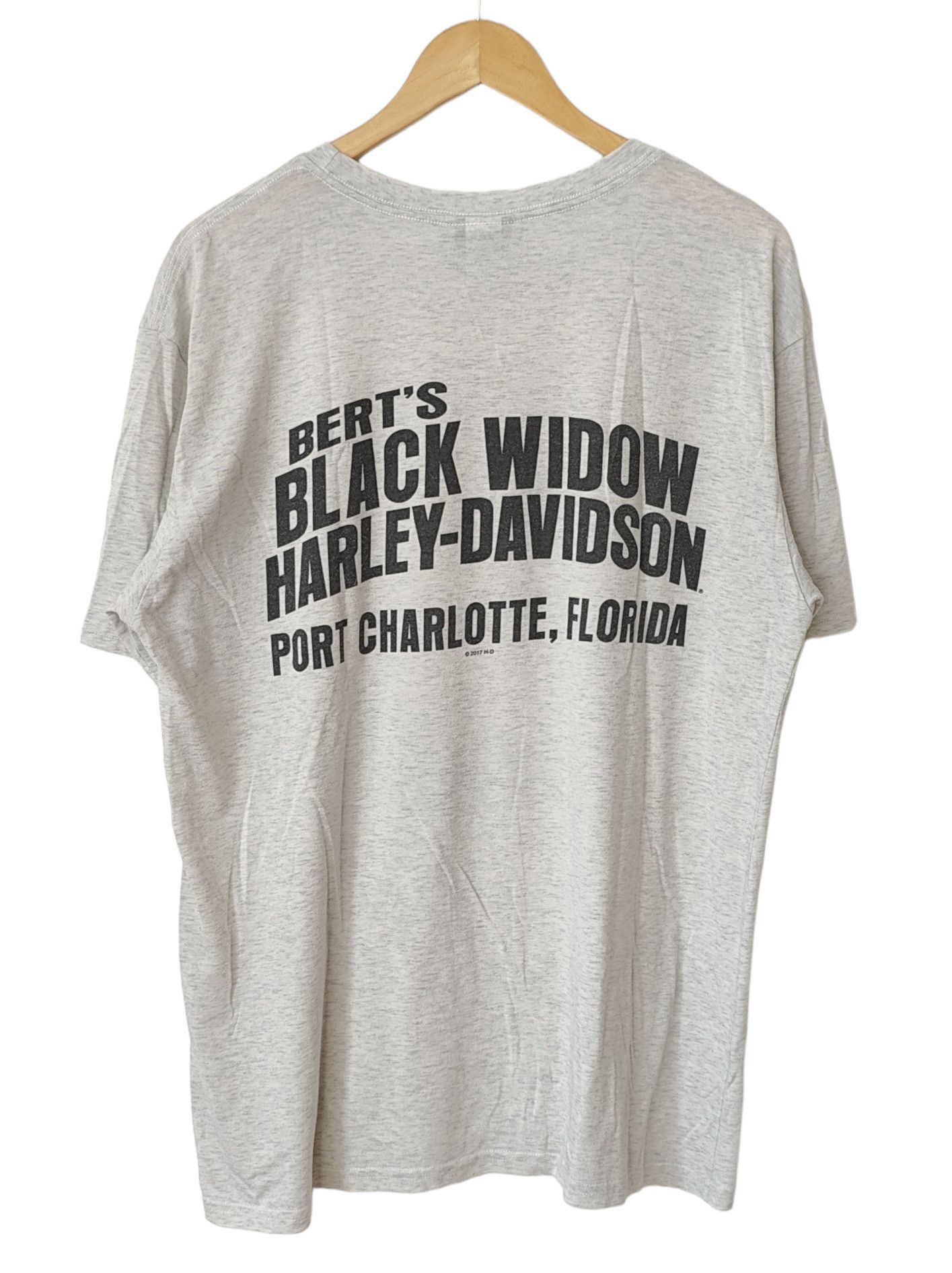 Harley Davidson × Vintage Harley Davidson VTG Black Widow Florida Tshirt Size US XL / EU 56 / 4 - 2 Thumbnail