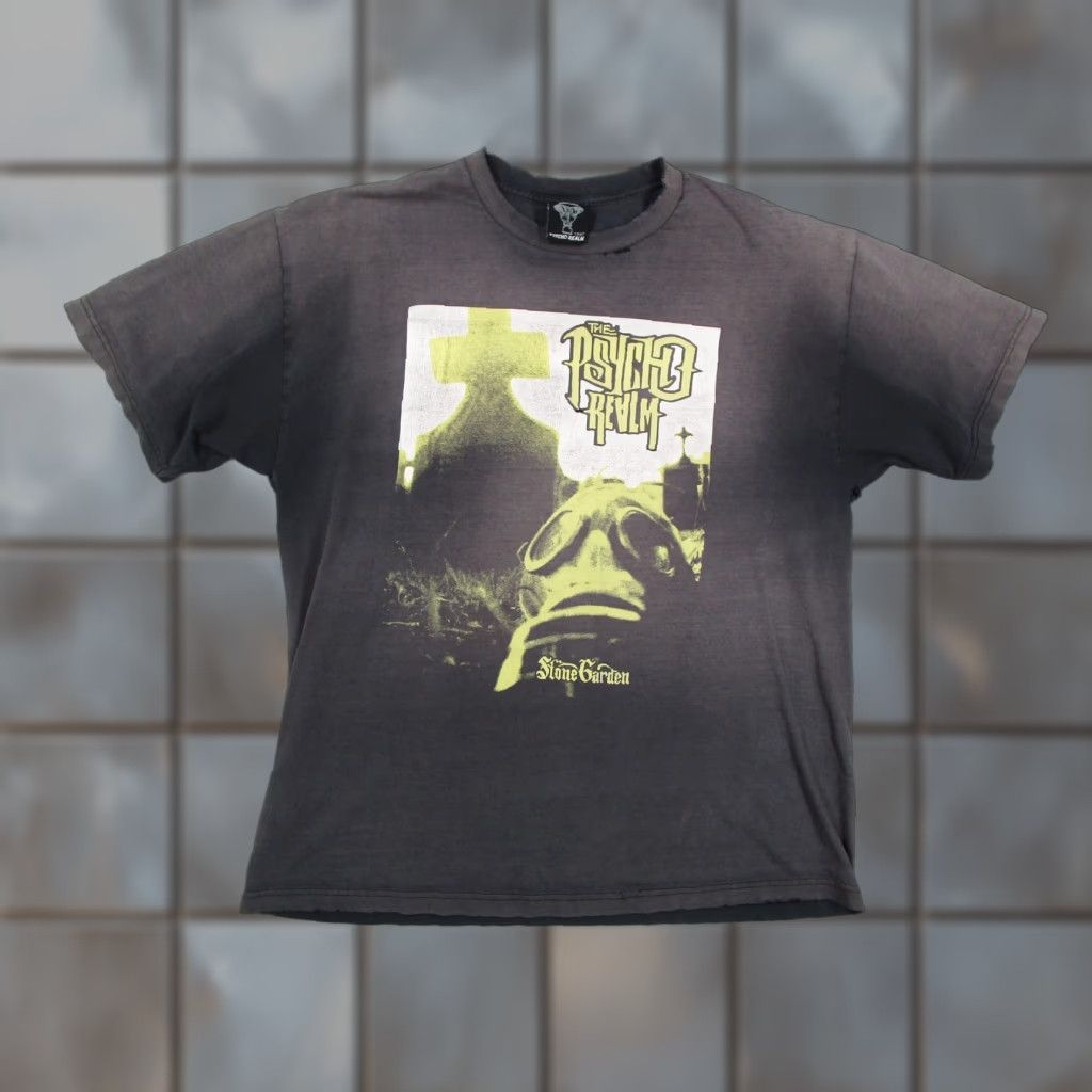 Vintage VINTAGE Psycho Realm Shirt Black Large Graphic Tee "Stone Garden" Music Mens Size US L / EU 52-54 / 3 - 1 Thumbnail