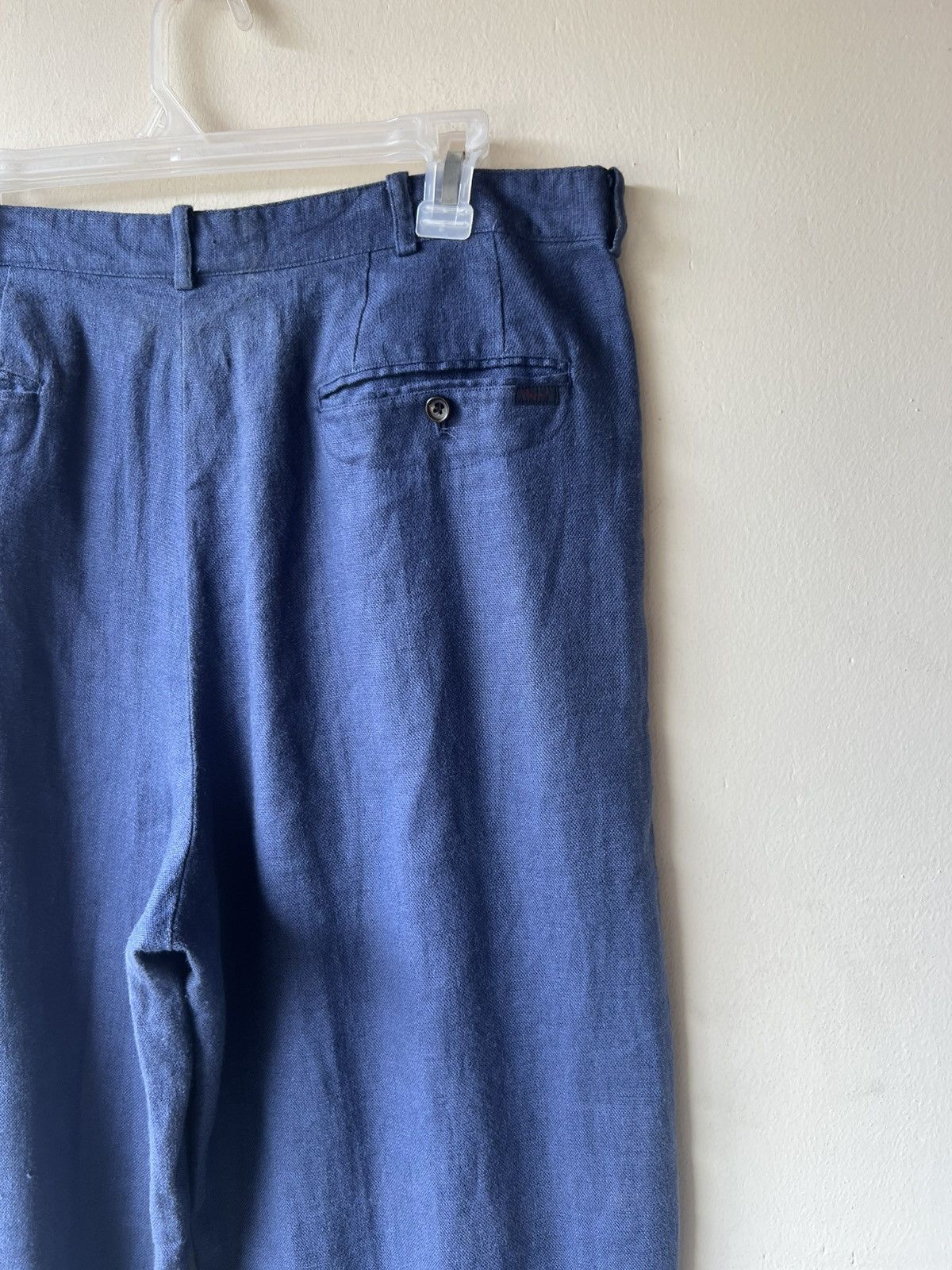 Mademoiselle Non Non Papas Japan 100% Linen Baggy Trouser Pant Blue Size US 34 / EU 50 - 17 Thumbnail