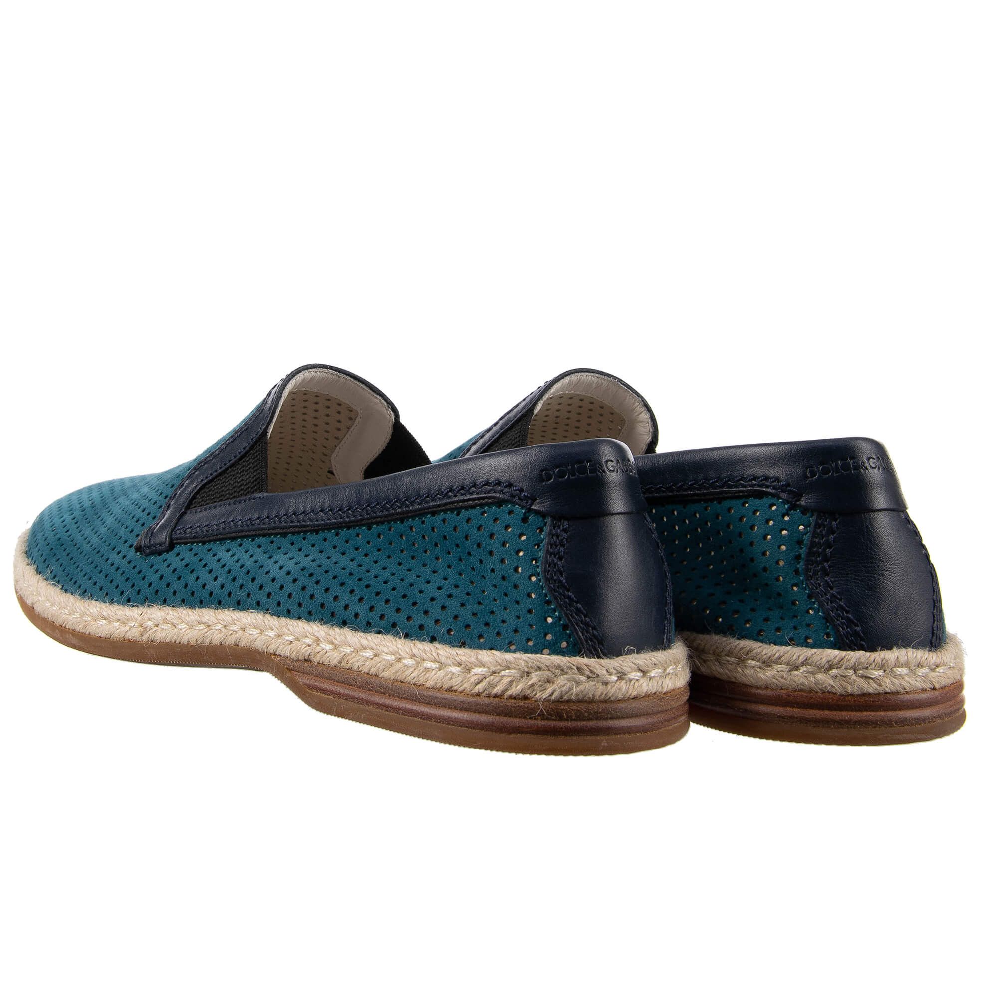 Dolce & Gabbana o1y0125 Suede Espadrilles in Turquoise Blue Size US 7 / EU 40 - 3 Thumbnail