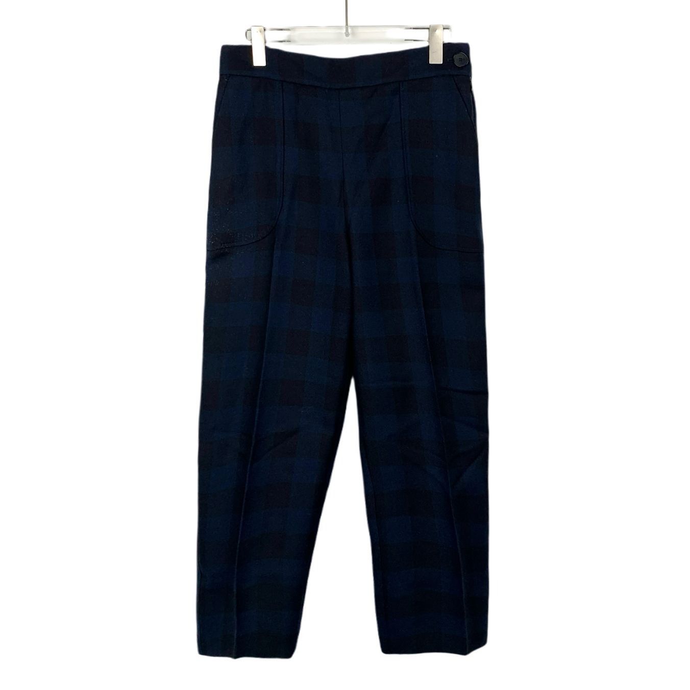 Dior Christian Dior Wool Checkered Trousers Blue/Black Size 40 Ma Size US 40 / EU 56 - 1 Thumbnail