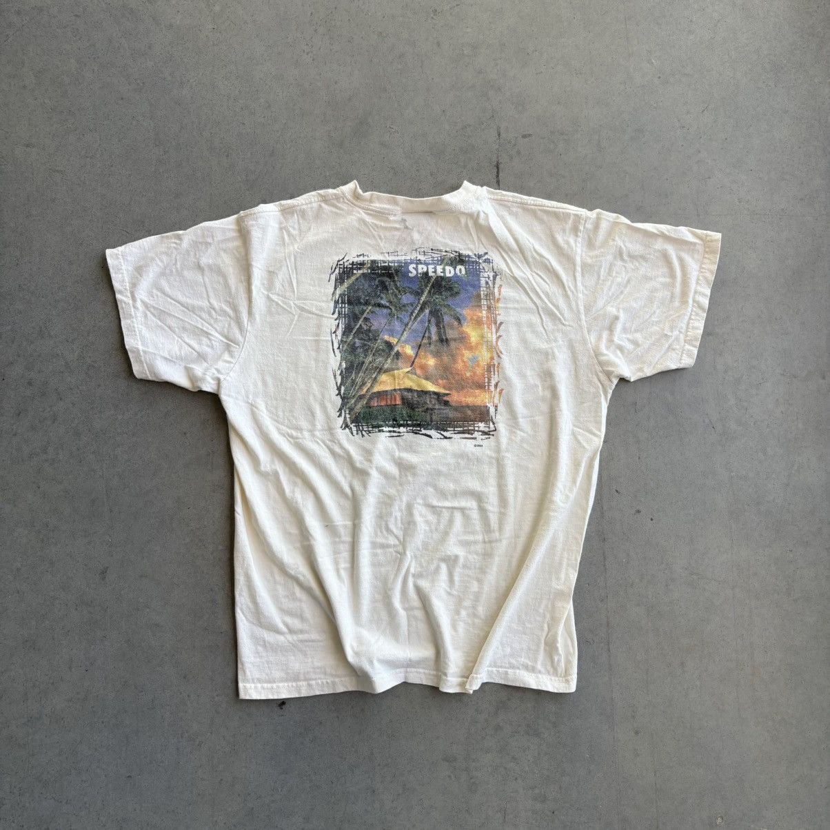Billabong × Quiksilver × Speedo Vintage 2003 Speedo Y2K Surf Tee Cream Billabong Style XL Size US XL / EU 56 / 4 - 11 Thumbnail