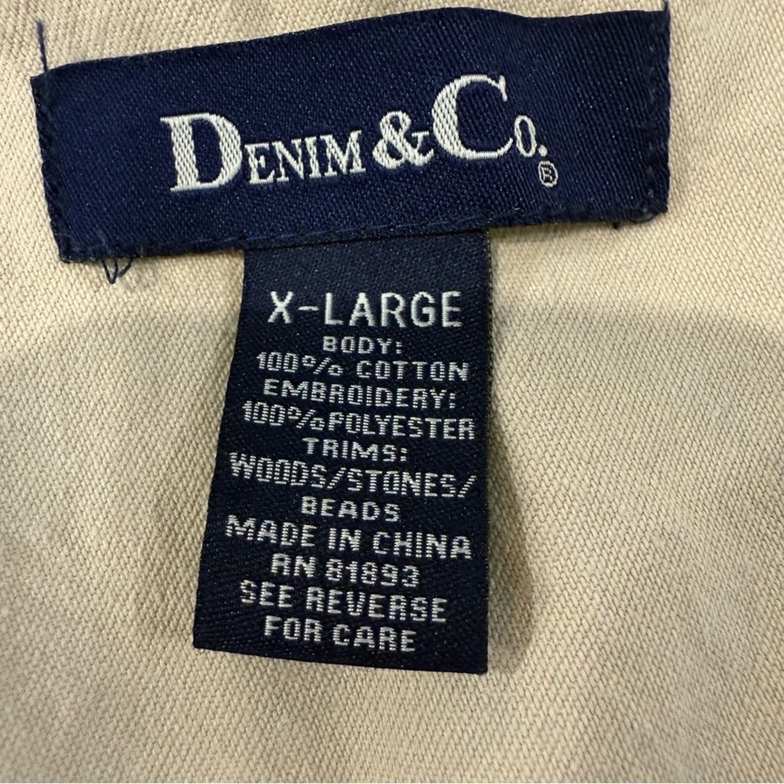 Denim & Co. Denim & Co Embroidered Beaded Denim Trucker Jacket Womens XL Size XL / US 12-14 / IT 48-50 - 6 Thumbnail