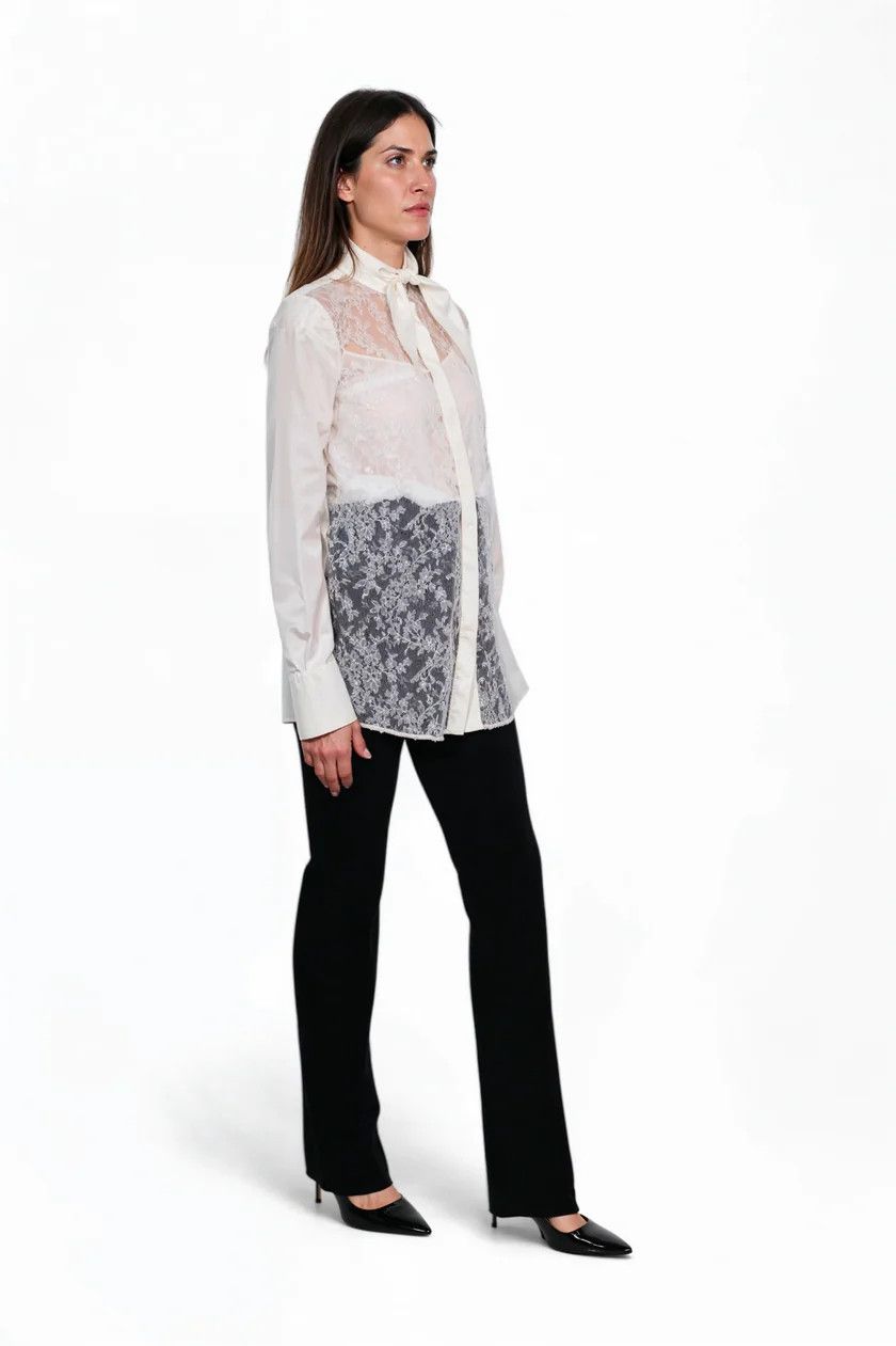 Valentino o1y0326 Solid Color Shirt in White Size M / US 6-8 / IT 42-44 - 3 Thumbnail