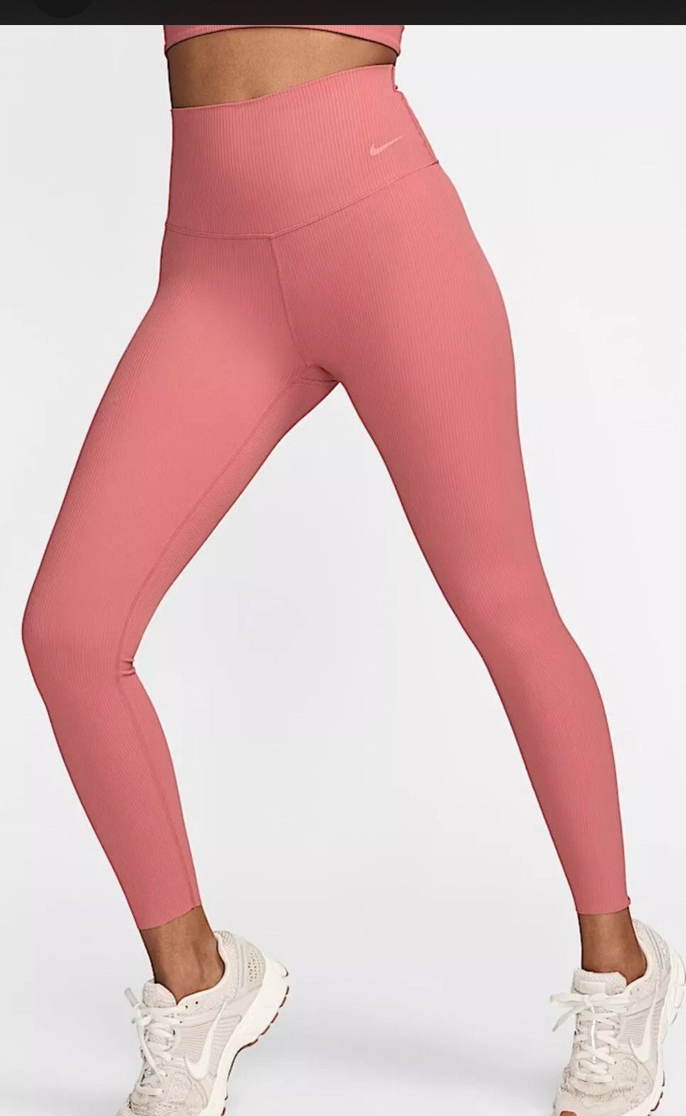 Nike New Nike Zenvy Rib Gentle-Support, High-Waisted Leggings Size 28" / US 6 / IT 42 - 3 Thumbnail
