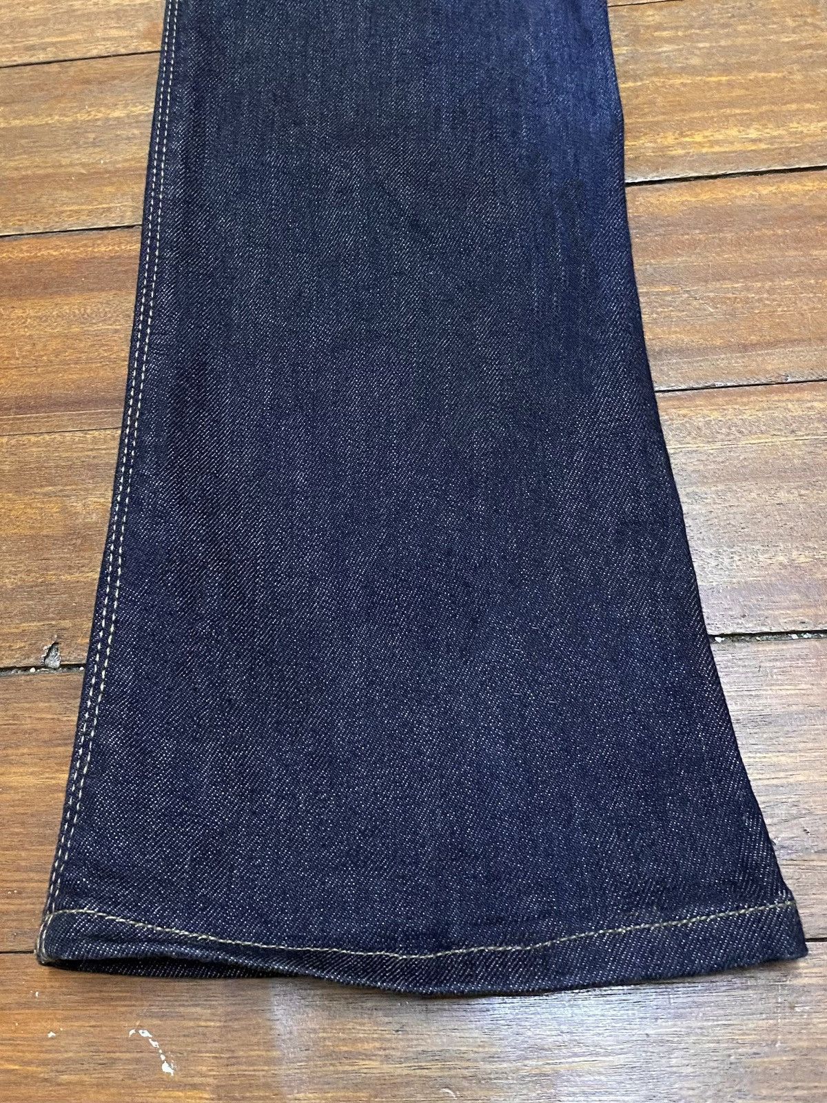 14th Addiction Very Rare Vintage Brand Nicole Club Waxed Flared Jeans 2000s Size US 34 / EU 50 - 7 Thumbnail