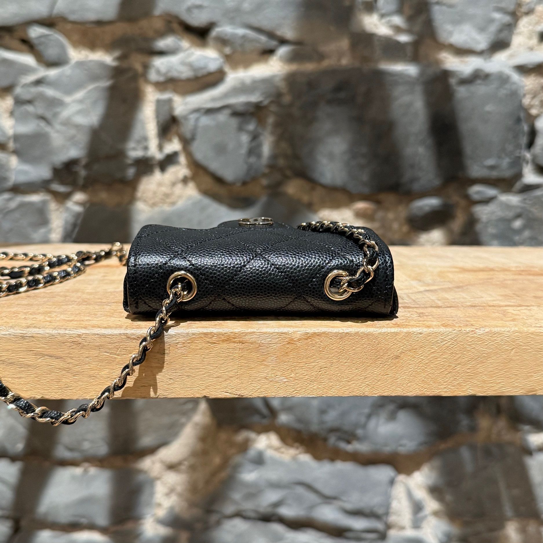 Chanel Chanel 2021 Black Caviar Mini Chain Belt Bag Size ONE SIZE - 4 Thumbnail