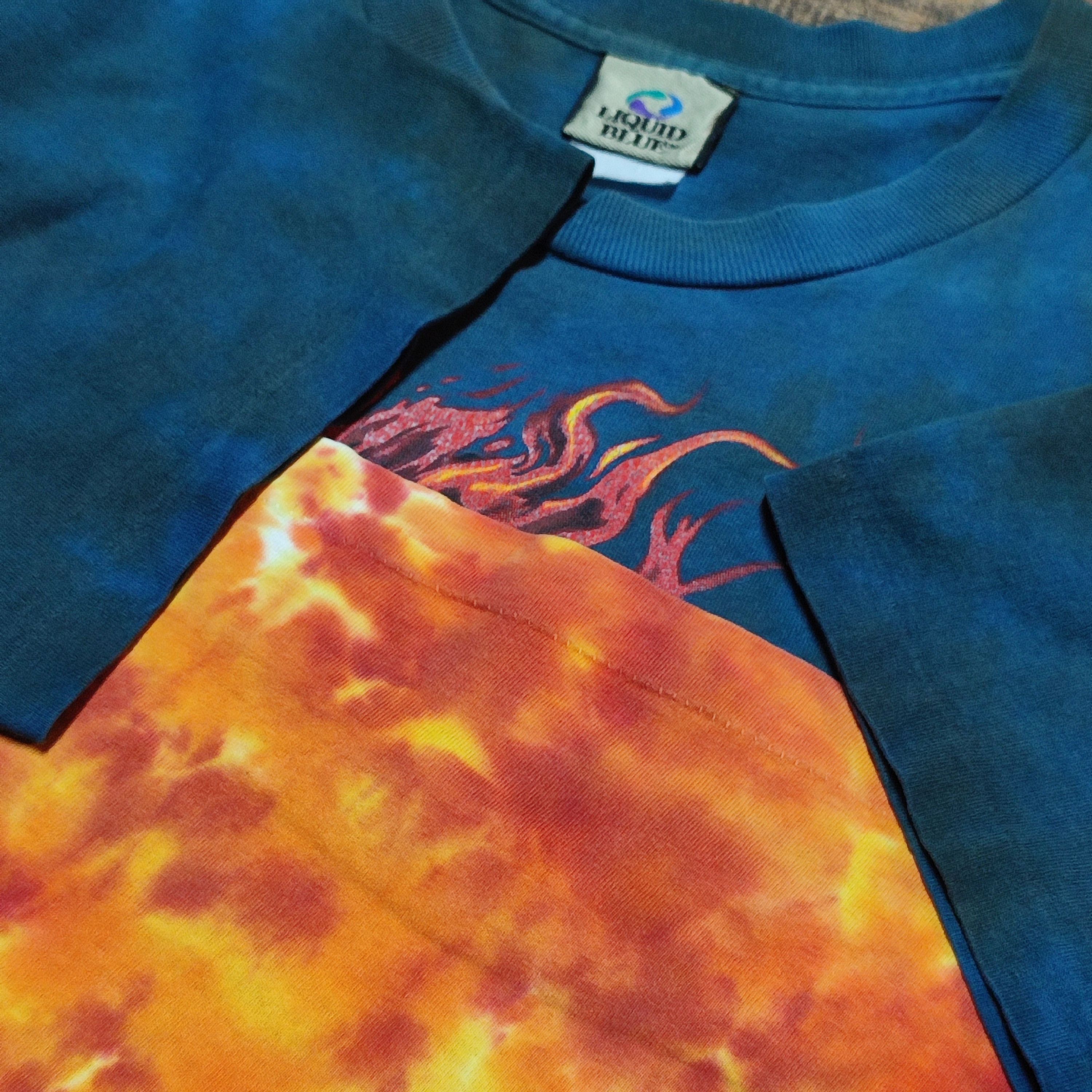 Liquid Blue Vintage Liquid Blue Cedar Point Tie Dye Dragon T-Shirt Size US L / EU 52-54 / 3 - 3 Thumbnail