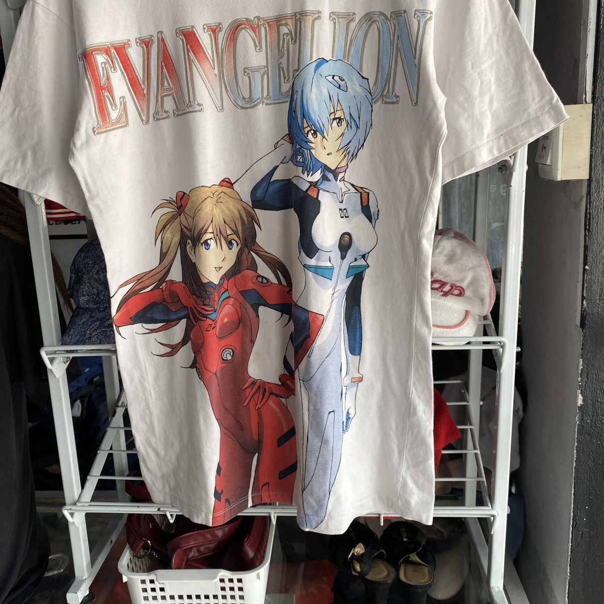 Anime Bershka x Evangelion vintage design white tee rare Size US M / EU 48-50 / 2 - 4 Thumbnail