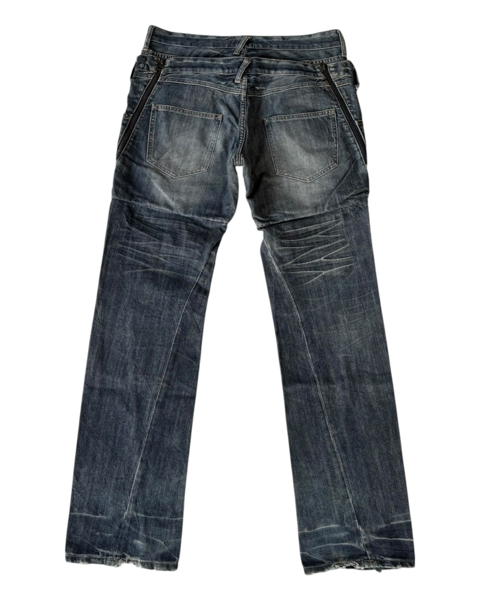 If Six Was Nine PPFM Double Waist Distressed Denim Jean Size US 33 - 12 Thumbnail