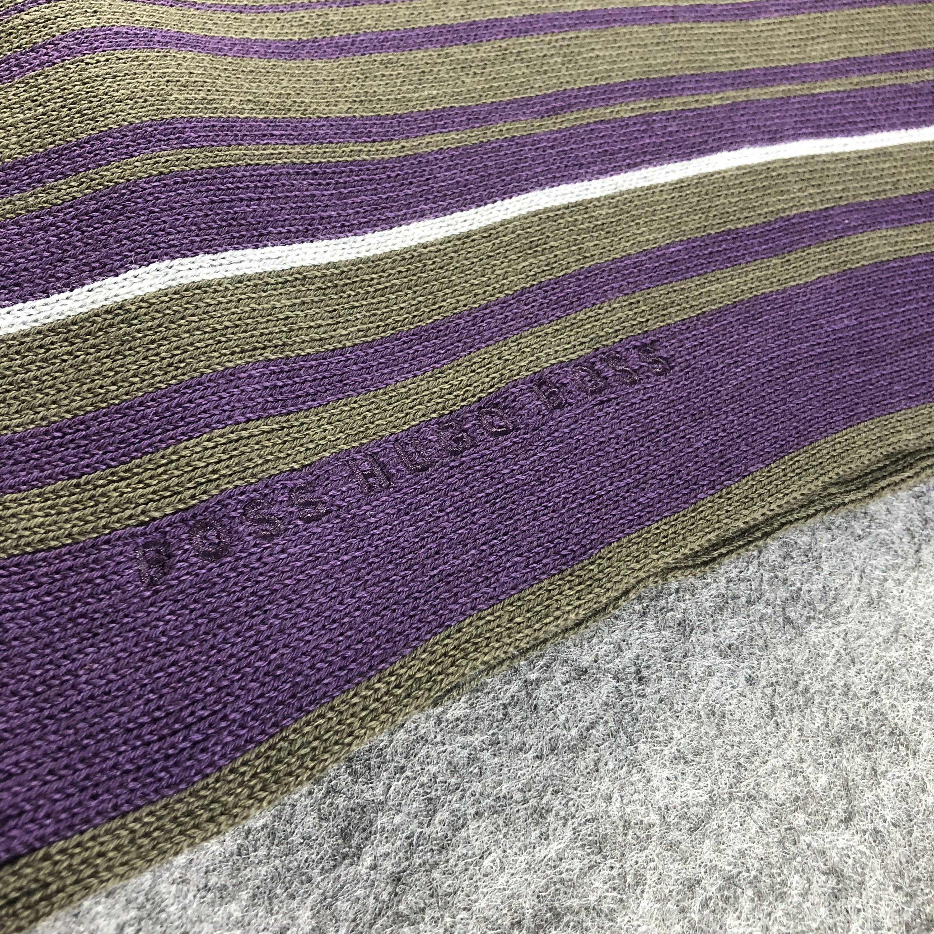 Hugo Boss Boss by Hugo Boss Stripes Knit Wool Scarf Muffler V1637 Size ONE SIZE - 4 Thumbnail