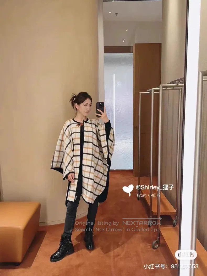 Hermes Hermes Double-sided herringbone cashmere cloak coat shawl Size M / US 6-8 / IT 42-44 - 7 Thumbnail