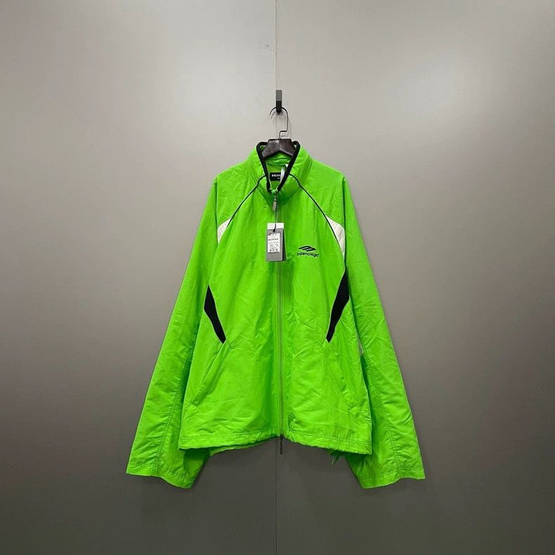 Balenciaga Balenciaga Green Logo Embroidered Jacket Size US XS / EU 42 / 0 - 1 Thumbnail