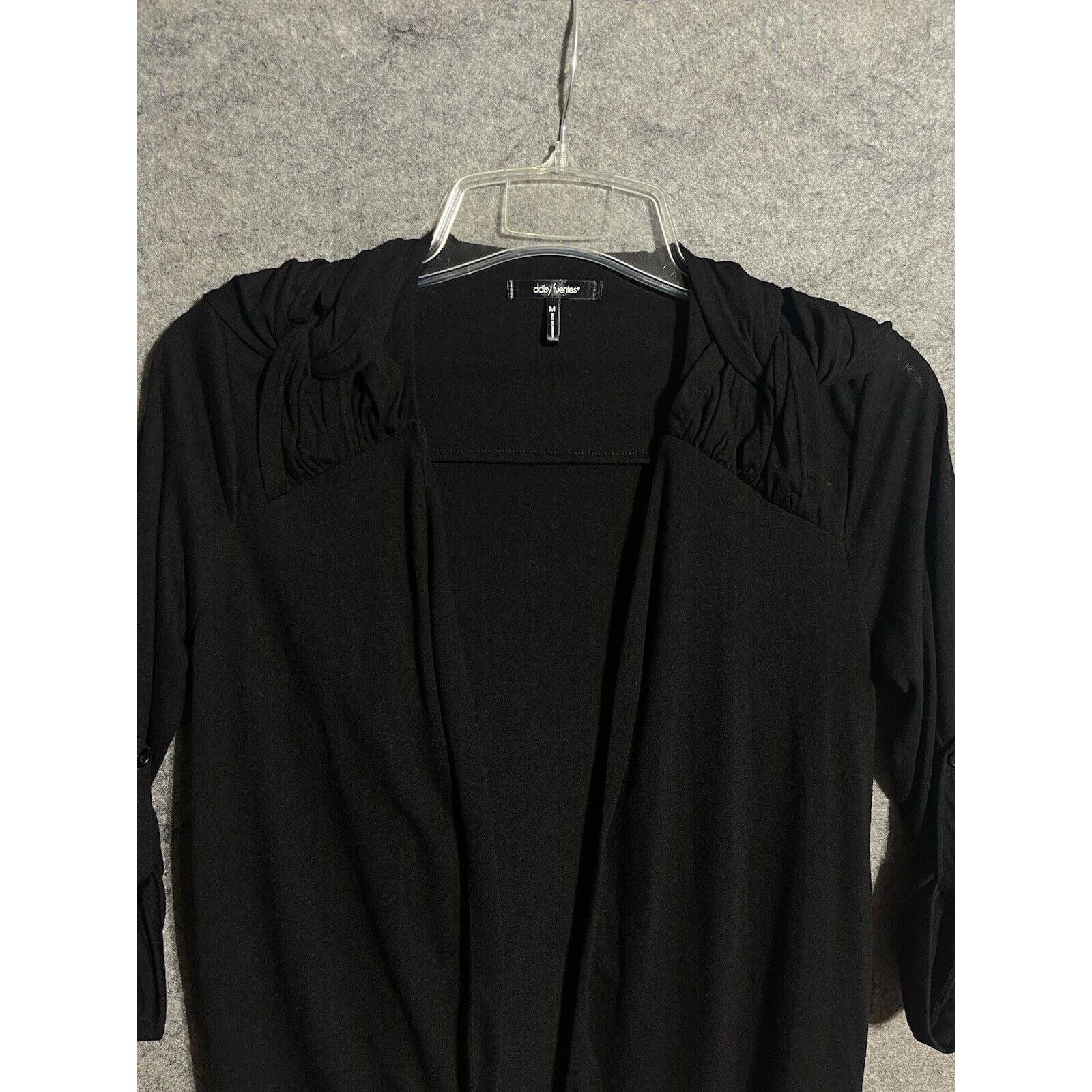 Other Black Cardigan M Roll Tab Sleeves Dark Academia Lagenlook Size M / US 6-8 / IT 42-44 - 4 Thumbnail