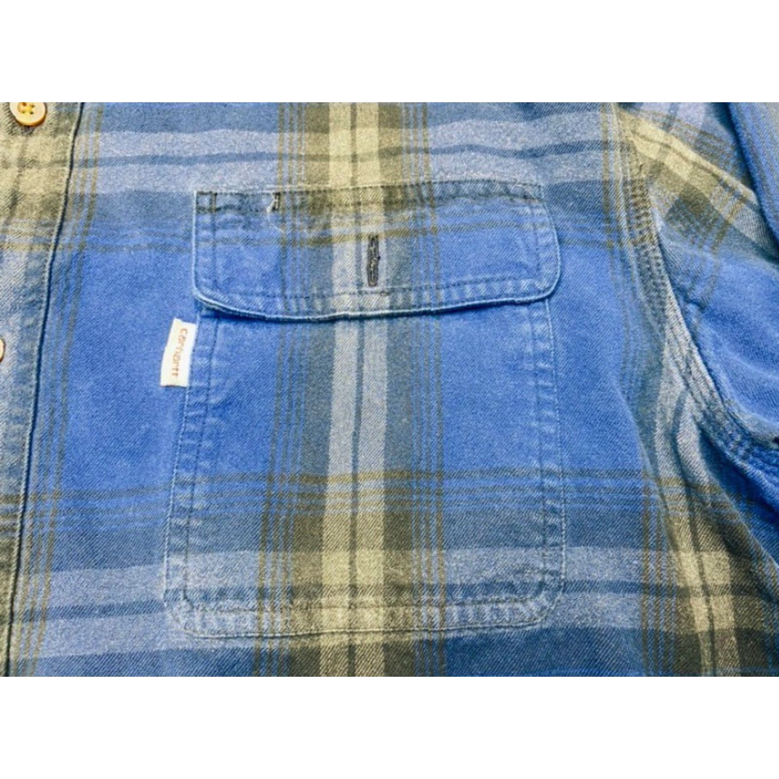 Carhartt Carhartt Heavy Flannel Shirt Hubbard 102215 988 Men's Size XL Blue Plaid 8223 Size US XL / EU 56 / 4 - 5 Thumbnail
