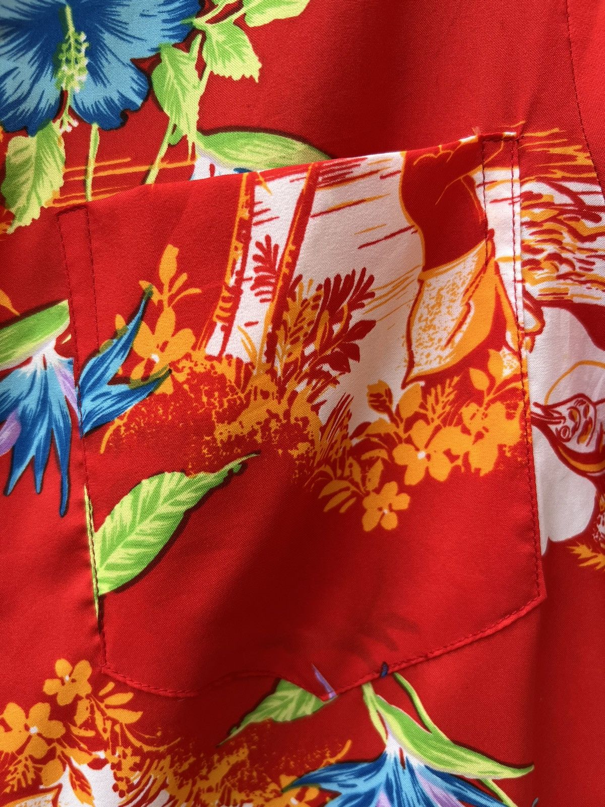 Vintage Vintage 70s Made in Hawaii Hibiscus Red Hawaiian Shirt Size US S / EU 44-46 / 1 - 7 Thumbnail