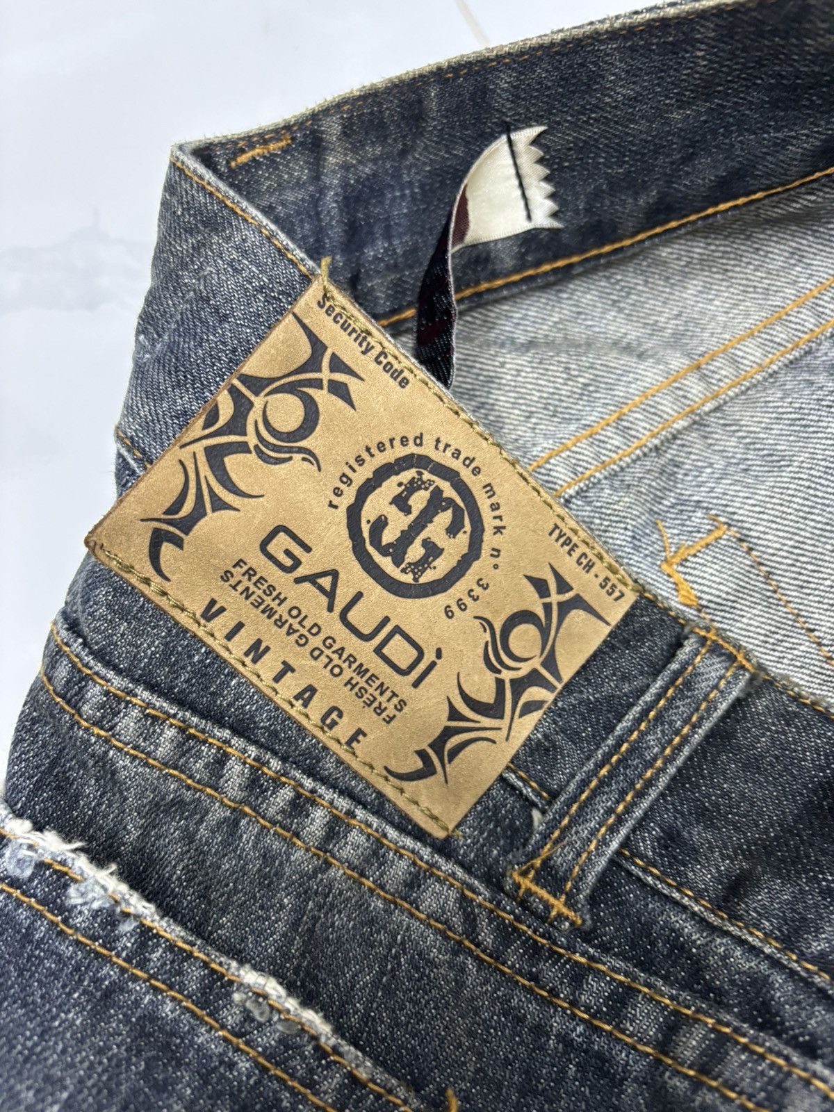 Hedi Slimane Distressed Web Chaos Stitch Wide Leg Denim Jean Dior Style Size US 32 / EU 48 - 12 Thumbnail