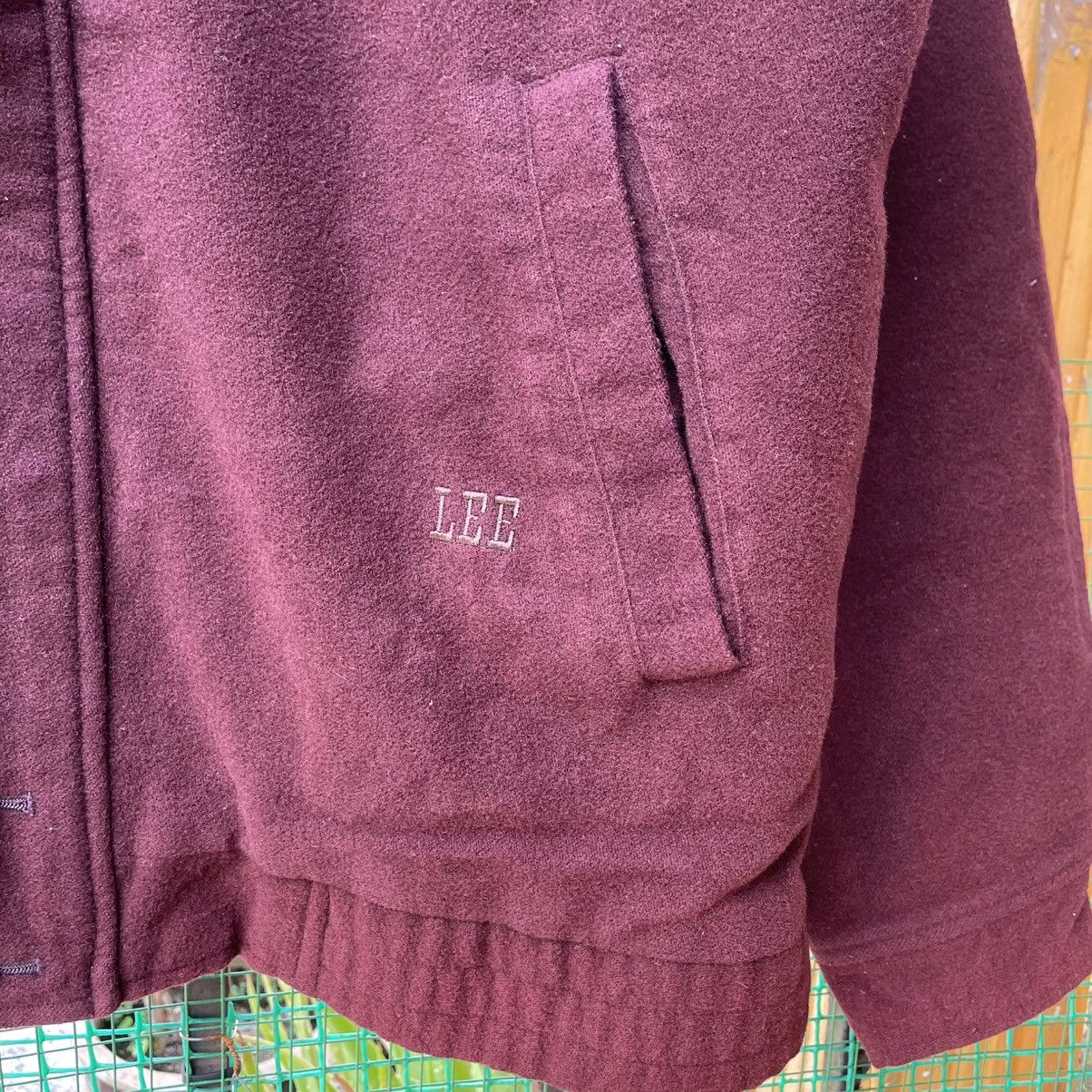 Lee 🔥Vintage Lee Small Logo Full Zipper Wool Maroon Jacket Size US M / EU 48-50 / 2 - 6 Thumbnail