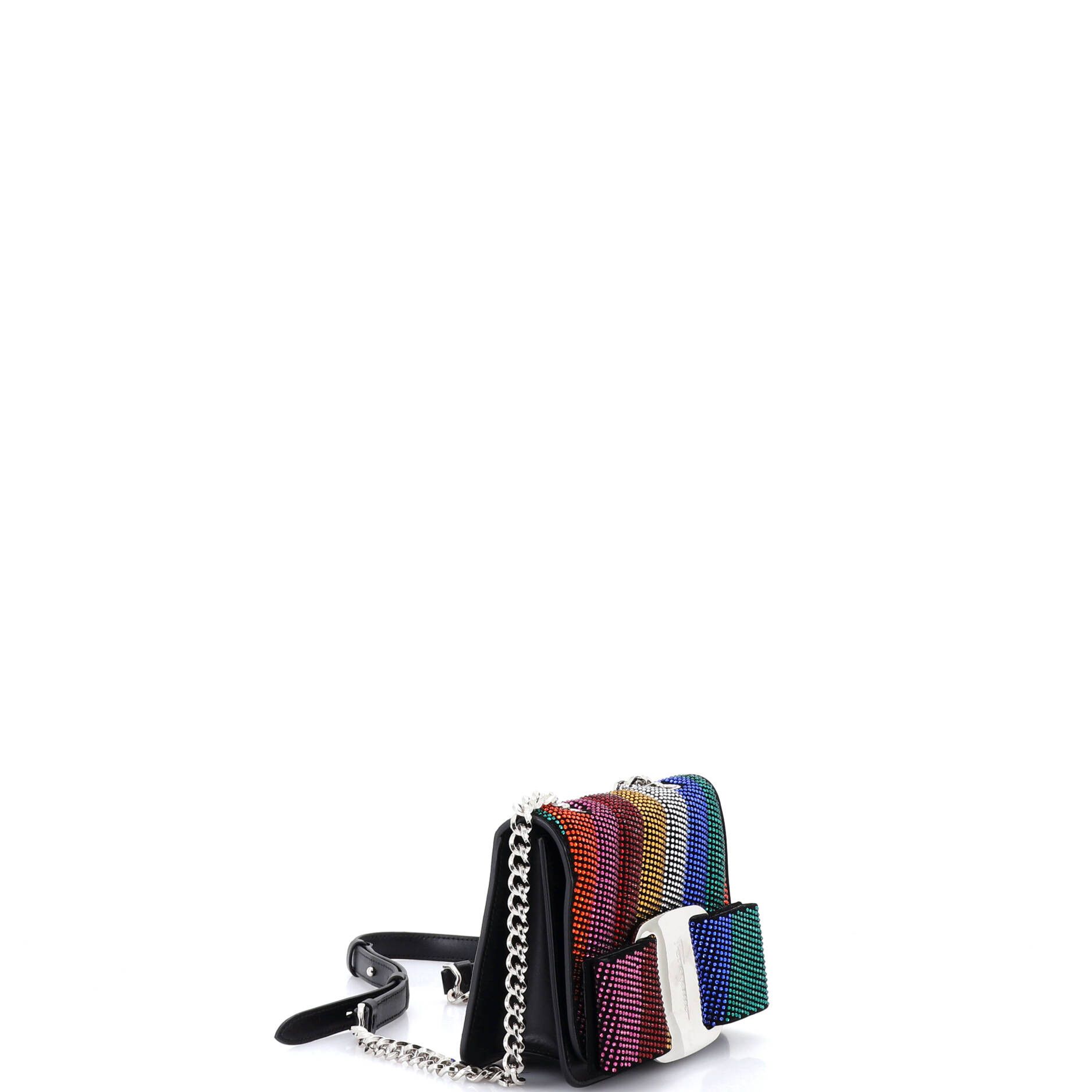 Salvatore Ferragamo Miss vara bow crossbody bag crystal embellished leather mini Size ONE SIZE - 1 Thumbnail