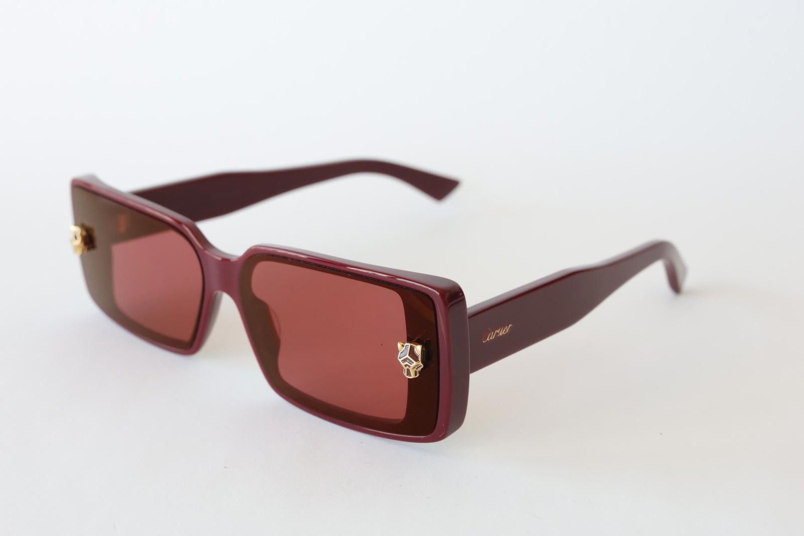 Cartier New Cartier eyewear sunglasses CT0358S 004 burgundy red Size ONE SIZE - 3 Thumbnail