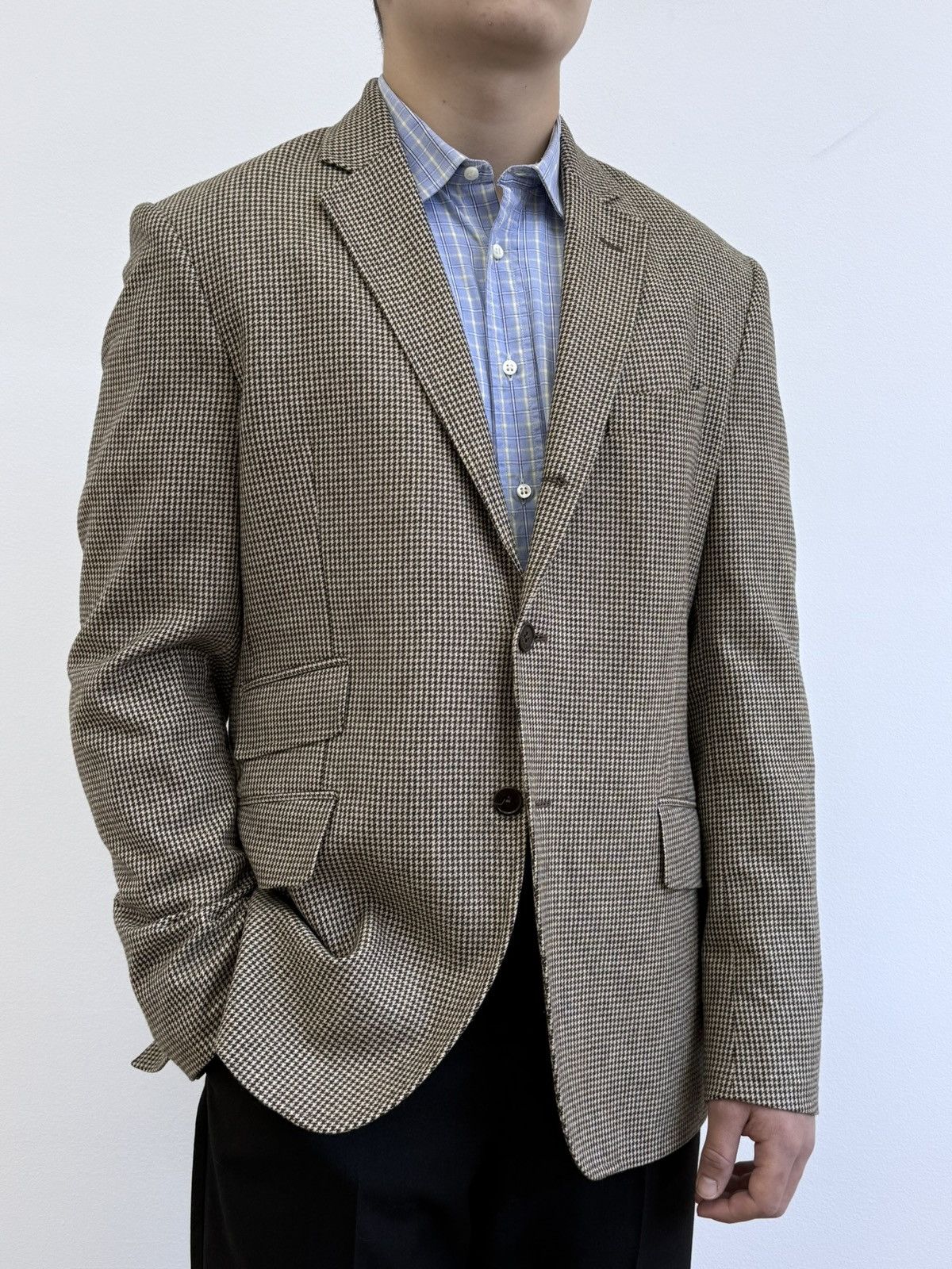 Hackett Hackett London Wool-Cotton Elbow Patch Blazer Jacket Size 40R - 1 Thumbnail