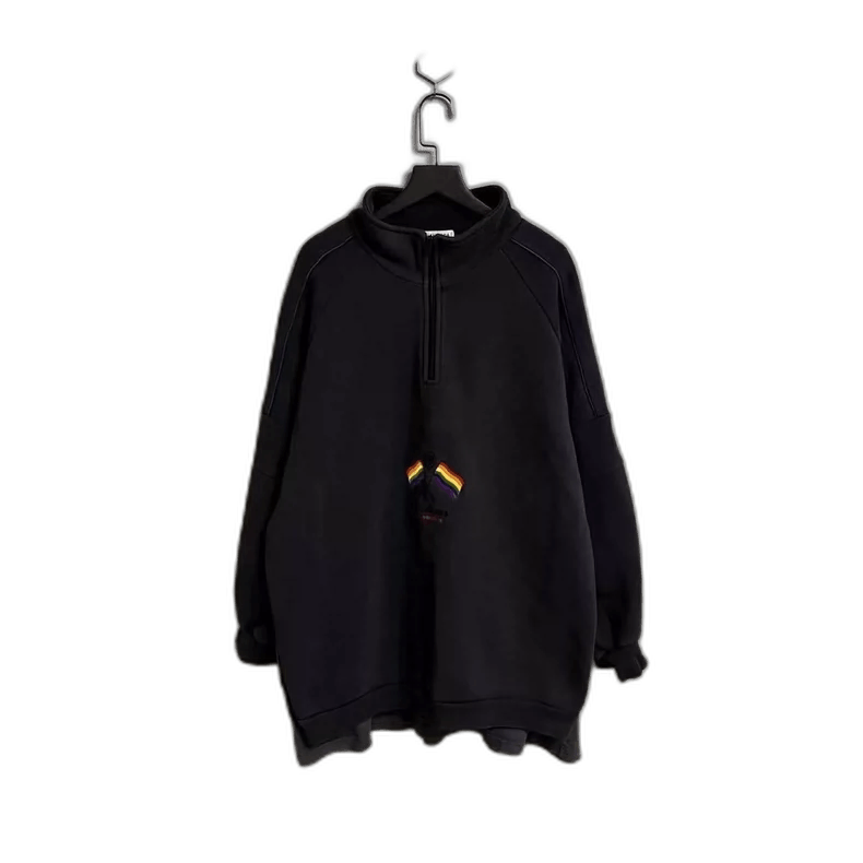 Balenciaga Balenciaga Flag Half-Zip Sweatshirt-yf Size US S / EU 44-46 / 1 - 1 Thumbnail