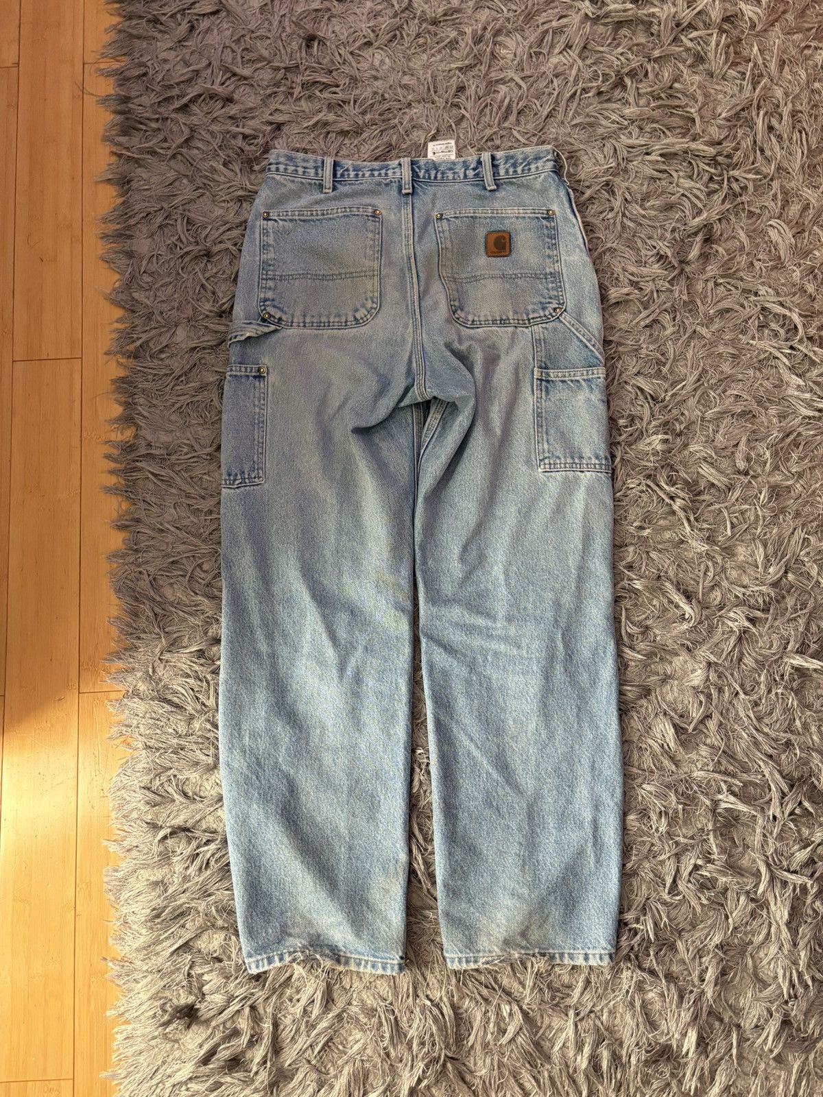 Carhartt Vintage 90’s faded blue denim carhartt double knee jeans Size US 32 / EU 48 - 5 Thumbnail