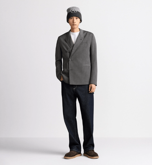 Dior o1w1db11025 513C21 Jacket with Buttoned Strap in Gray Size US M / EU 48-50 / 2 - 4 Thumbnail