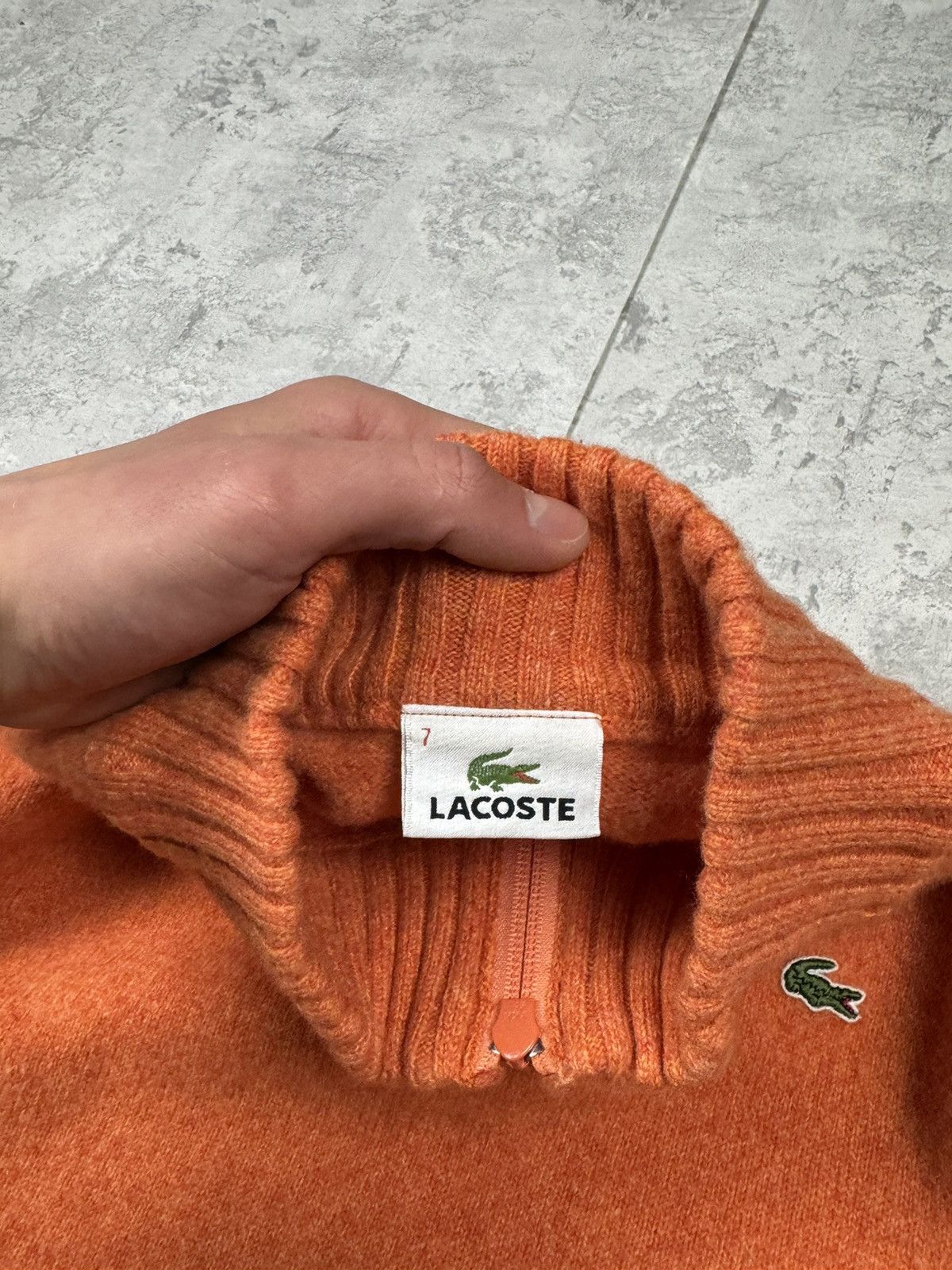 Lacoste Lacoste Half Zip Knit Sweater Orange Size 7 Size US L / EU 52-54 / 3 - 10 Thumbnail