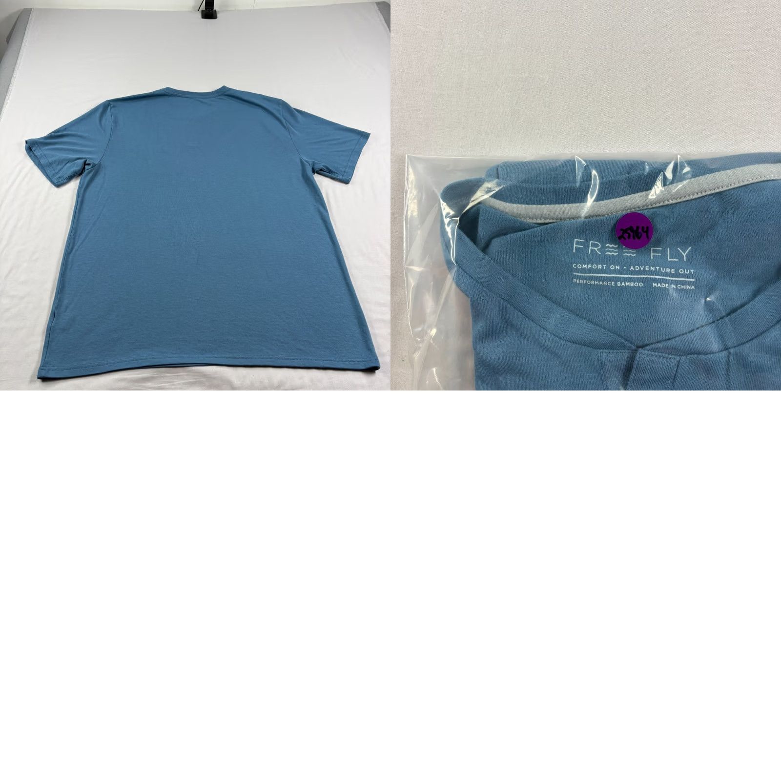 Vintage Free Fly Shirt Mens 2XL Blue Henley Performance Bamboo Stretch Short Sleeve Shirt Size US XXL / EU 58 / 5 - 8 Thumbnail